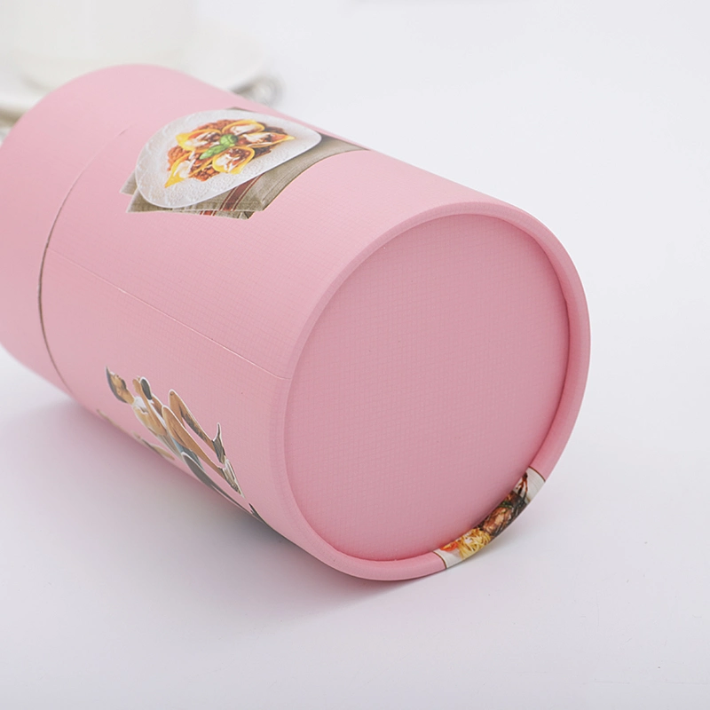 Customized Round Tube Paper Flower Cylinder Packaging Box with Velvet Outside