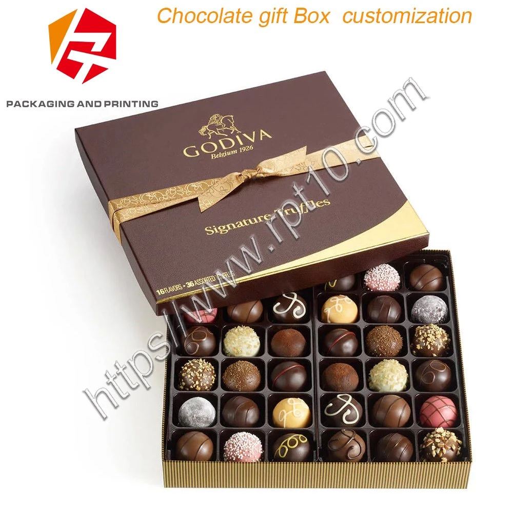 Custom Chocolate Gift Box with Ribbon Decoration