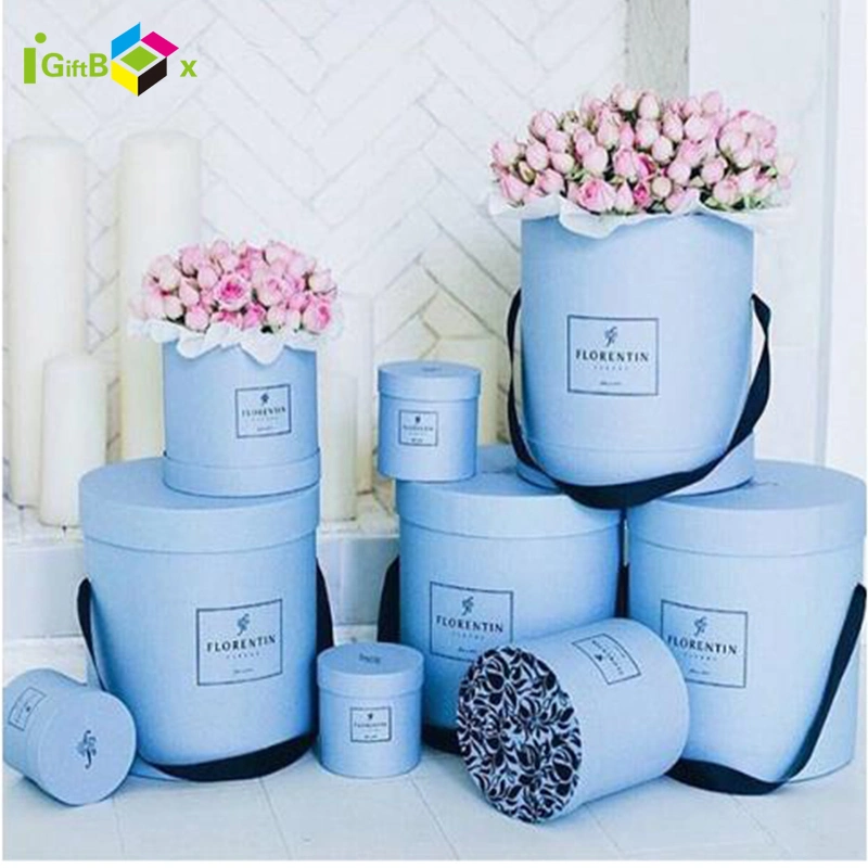 Wholesale Rose Flower Paper Round Cardboard Gift Boxes Flowers