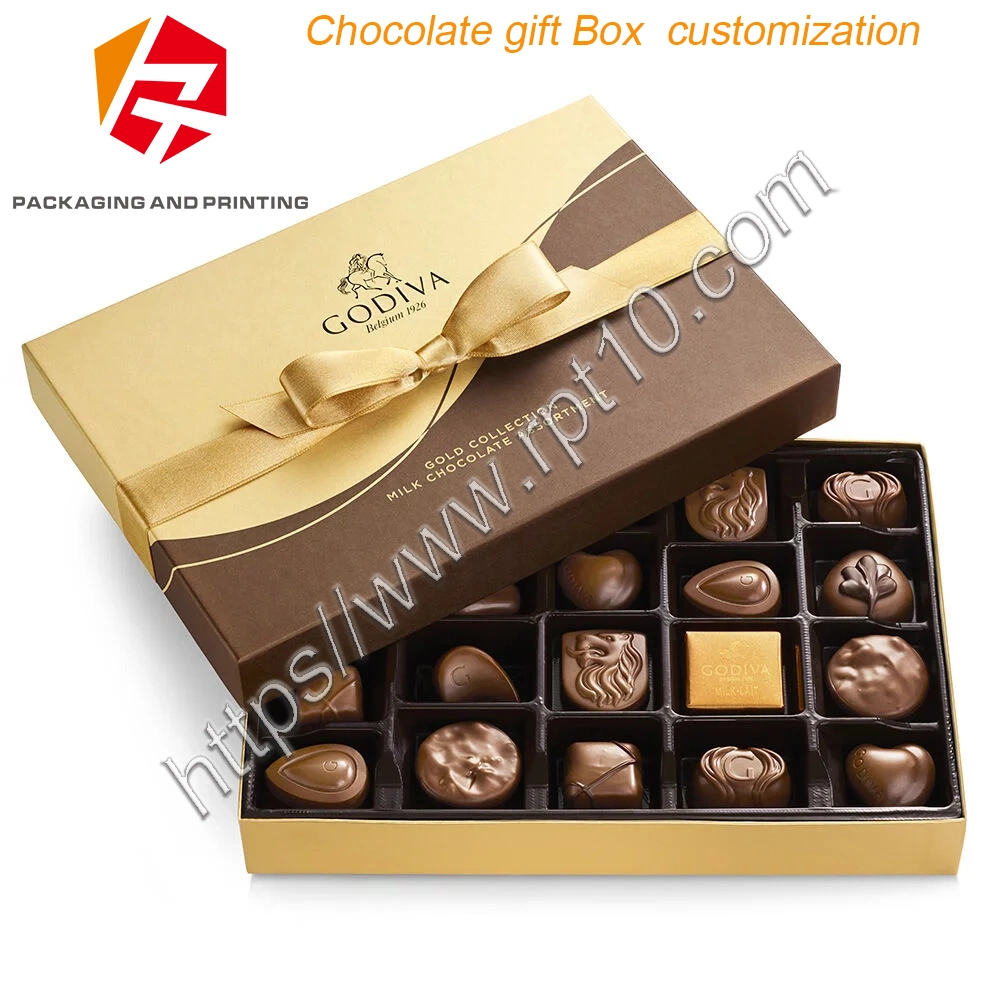 Custom Chocolate Gift Box with Ribbon Decoration