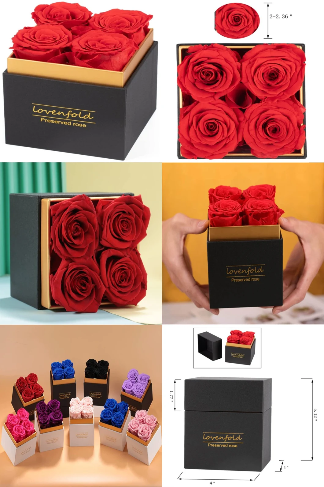 Bestselling Valentine&prime;s Day Romantic Flower Gift Box Customized Square Cardboard Gift Box