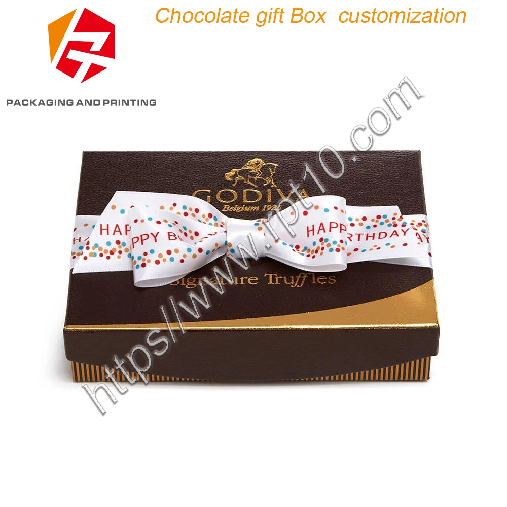 Custom Chocolate Gift Box with Ribbon Decoration